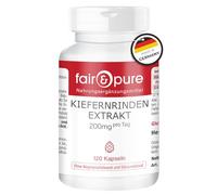 Fair & Pure Extractos de corteza de pino 200 mg, 120 cápsulas, 95% proantocianidinas, complemento alimenticio vegano sin aditivos, fabricado en Alemania