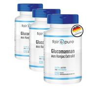 Fair & Pure® - Glucomanano 500mg - Extracto de Raíz de Konjac en polvo - Natural y vegano - Alta pureza - 120 Cápsulas (Paquete de 3)