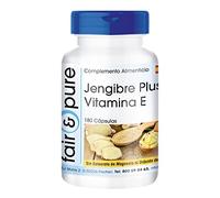 Fair & Pure® - Jengibre 600mg en Cápsulas - Vegano - Extracto de raíz de Jengibre con Vitamina E - Alta pureza - 180 Cápsulas