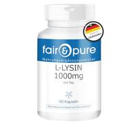 Fair & Pure® - L-Lisina 1000 mg por día - Vegana - Aminoácido esencial - Alta pureza - 90 Cápsulas