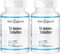 Fair & Pure® - Tri-Amino Complex - Complejo de Aminoácidos esenciales - L-Arginina, Ornitina y Lisina - Vegano - Alta pureza - 90 Comprimidos (Paquete de 2)
