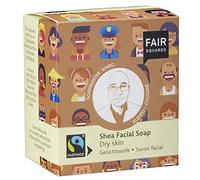 FAIR SQUARED Jabón de karité para cara, 2 x 80 gramos, para piel seca, con manteca de karité de comercio justo, cosmética natural vegana, cero residuos
