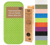 FAIR ZONE Alfombrilla antideslizante para bañera, 76 x 34 cm, sin plástico, FSC, caucho natural, 100% BPA + PVC, color verde