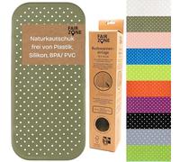 FAIR ZONE Alfombrilla antideslizante para bañera, 76 x 34 cm, sin plástico, FSC, caucho natural, 100% BPA + PVC, color verde oliva