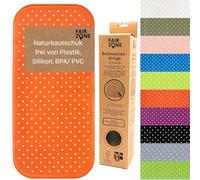 FAIR ZONE Alfombrilla antideslizante para bañera de 76 x 34 cm, sin plástico, goma natural con certificación FSC, 100 % BPA y PVC, color coral