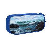 FAIRAH Blue Sea Landscape - Bolsa para bolígrafos, diseño de paisaje marino, Blue, Talla única, Mochila escolar