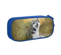 FAIRAH Bolsa de almacenamiento con cremallera de doble capa con diseño de perros husky lindos impresos de gran capacidad, Blue, Talla única, Mochila escolar