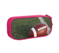 FAIRAH Bolsa de almacenamiento con cremallera de doble capa con estampado de fútbol americano, Pink, Talla única, Mochila escolar
