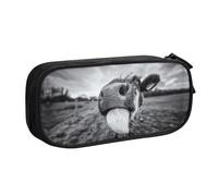 FAIRAH Divertida vaca animal impreso gran capacidad doble capa cremallera pluma bolsa, papelería bolsa de almacenamiento, Black, Talla única, Mochila escolar
