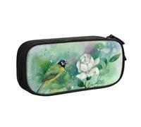 FAIRAH Gardenia - Bolsa de almacenamiento para bolígrafos, diseño de flores y pájaros, Black, Talla única, Mochila escolar