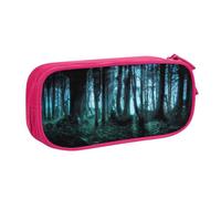 FAIRAH Ghost Hid Behind The Trees - Bolsa de almacenamiento para bolígrafos con cremallera de doble capa, Pink, Talla única, Mochila escolar