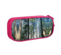 FAIRAH National Parks Sunshine Trees - Bolsa para bolígrafos con cremallera de gran capacidad, doble capa, bolsa de almacenamiento para artículos de papelería, Pink, Talla única, Mochila escolar
