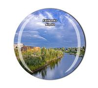 Fairbanks Alaska USA America - Imán para nevera con cristal para regalo turístico