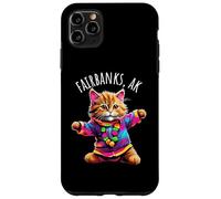 Fairbanks Alaska USA Divertido Lindo Colorido diseño de Gato Bailando Carcasa para iPhone 11 Pro MAX