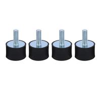 Fairedear Silentblock, 4 Piezas antivibración Silentblock Amortiguador de Goma,Fairedear Soportes Aislantes de Goma Anti-Vibración, Bloque Silencioso Automático Anti-Vibración (M6 25x25).