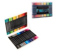 Fairfax & Co - Bolígrafos de acuarela de doble punta | 36 piezas de colores con doble punta en estuche de almacenamiento, juego de bol...