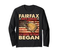 Fairfax South Carolina USA Bandera 4 de julio Manga Larga