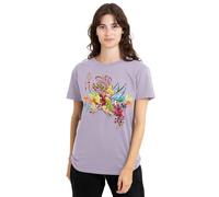 Fairies Disney Geometric Floral with Tinker Bell Ladies T Shirt, Lavendar Camiseta, Lavanda, S para Mujer