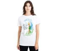 Fairies Disney Wow Swirling Pixie Dust with Tinker Bell Ladies T Shirt, White Camiseta, Blanco, S para Mujer
