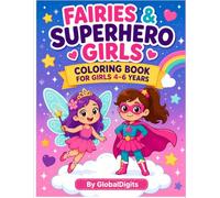 Fairies & Superhero Girls: Coloring Book for Girls 4-6 Years