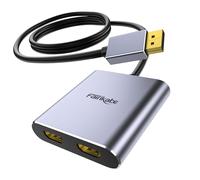 Fairikabe Adaptador DisplayPort a Dual 4K60Hz, MST Extensor de Pantalla 1 en 2 Salidas, Hub para Ordenador (DP a 2HDMI)