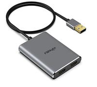 fairikabe Adaptador USB 3.0 a HDMI dual 4K 30Hz, adaptadores USB a HDMI para 2 monitores/TV, divisor USB A a HDMI, compatible con Windows/Mac OS MST modo para 3 pantallas extendidas
