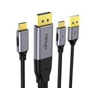 fairikabe Cable DisplayPort a USB C 4K 60Hz, fuente DisplayPort unidireccional de 6.5 pies a USB-C para monitor portátil táctil, Nreal Air/Xreal Air, monitor USB-C, proyector, etc.