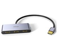fairikabe Divisor DisplayPort 1.4 de 3 puertos, divisor de monitor DisplayPort MST, único 8K, dual 4K 120Hz 60Hz y 1080p 60Hz Computer MST Hub, solo Windows
