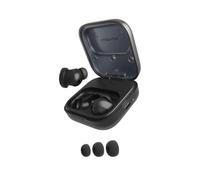 Fairphone Fairbuds True Wireless Earbuds v2 - Auriculares inalámbricos (ANC, modo ambiente, 26 horas de duración de la batería, Bluetooth multipunto), color negro y 3 cabezales de silicona Fairbuds