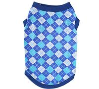 Fairsailrain Pet Mini Pig Vest, Spring Summer Sleeveless Cotton Tshirt, Rhombus Pattern, Thin Design, Bright Color, Exquisite Stitching, Suitable for Photo Taking Party Outings (L)