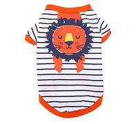 Fairsailrain Pet Tshirt, Striped Cotton Cartoon Print Tshirt, Autumn Winter Thin Bottoming, Soft Comfortable, Suitable for Small Medium Dogs, Indoor Outdoor Wear (l)