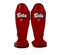 Fairtex Competition Muay Thai - Espinilleras SP5, Color Negro, Azul, Amarillo, Rojo (Rojo, Mediano)