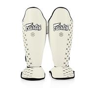 Fairtex Competition Muay Thai Espinilleras, SP5 - Negro, Azul, Amarillo, Rojo (Blanco, XL)