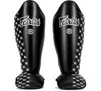 Fairtex Competition Muay Thai Espinilleras, SP5 - Negro, Azul, Amarillo, Rojo (Negro, L)