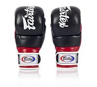 Fairtex FGV18 Super Sparring Grappling - Guantes de Artes Marciales Mixtas, Large, Negro/Rojo