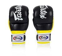 Fairtex FGV18 Super Sparring Grappling - Guantes de Artes Marciales Mixtas, Medium, Negro/Amarillo
