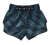 Fairtex Pantalones Cortos de Boxeo Muay Thai de Corte Delgado (Stealth - Gris/Verde, L)