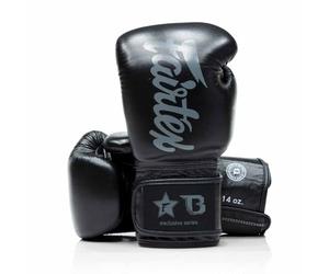 Fairtex x Booster BG V2 - Guantes de boxeo (piel, 12 oz), color negro