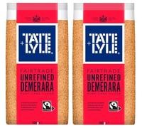 Fairtrade Unrefined Demerara Pure Cane Sugar, Azúcar de Caña Demerara Sin Refinar Fairtrade - Cristales Dorados Naturales - Ideal para Repostería, Bebidas y Cocina 2x 500g - importado por Shestore24