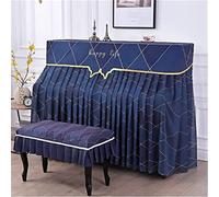 FAiruo Cubierta de piano vertical Cubierta completa Tabela de taburete de piano a prueba de polvo Tela suave Se siente cómodo aspecto exquisito Bolsos, fundas y estuches (Color : Blu)