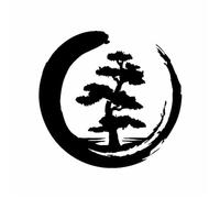 FAiruo Funny Tree of Life Zen Circle Buddhism Yoga Car Stickers Automóviles Motocicletas Accesorios Exteriores Calcomanías de vinilo (Color: A, Tamaño: 16CM X 15.4CM)