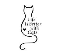 FAiruo Pegatinas de coche Life is Better with Cats Car Motocicletas Decoración Reflectante Impermeable Car Styling Etiqueta personalizada (Color : A, Tamaño: 15CM)