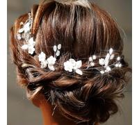 Fairvir Diadema de cristal para novia con diseño de hojas doradas y brillantes para novia, accesorios para el pelo para mujeres y niñas (plata)