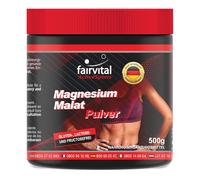 Fairvital Active Sports | Polvo de malato de magnesio - 500g - con 1125 mg de magnesio por dosis diaria - calidad probada y dosis alta - 100% vegano - Fabricado en Alemania