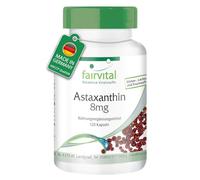 fairvital Astaxantina 8mg, 120 cápsulas, calidad certificada y alta dosis, 100% vegano, fabricado en Alemania