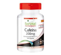 Fairvital | Cafeína 200mg - Anhidra - Dosis elevada - VEGANA - 200 Cápsulas - Suministro para 6 meses - Calidad Alemana