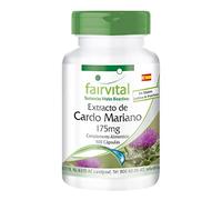fairvital Cápsulas de cardo mariano, extracto 175mg, 100 cápsulas, fáciles de tragar, VEGANAS, estandarizadas al 80% de silimarina