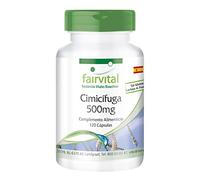 fairvital Cápsulas de cimicífuga 500mg, 120 cápsulas, 1000mg por dosis diaria, Cimicifuga, calidad certificada y alta dosis, 100% vegano, fabricado en Alemania