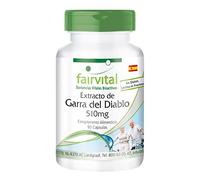 fairvital Cápsulas de garra del diablo 510mg, 90 cápsulas, fáciles de tragar, ALTA DOSIS, VEGANAS, Harpagophytum procumbens
