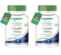 fairvital Cápsulas de L-tirosina 500mg, 90 cápsulas, ALTA DOSIS, aminoácido (Paquete de 2)
